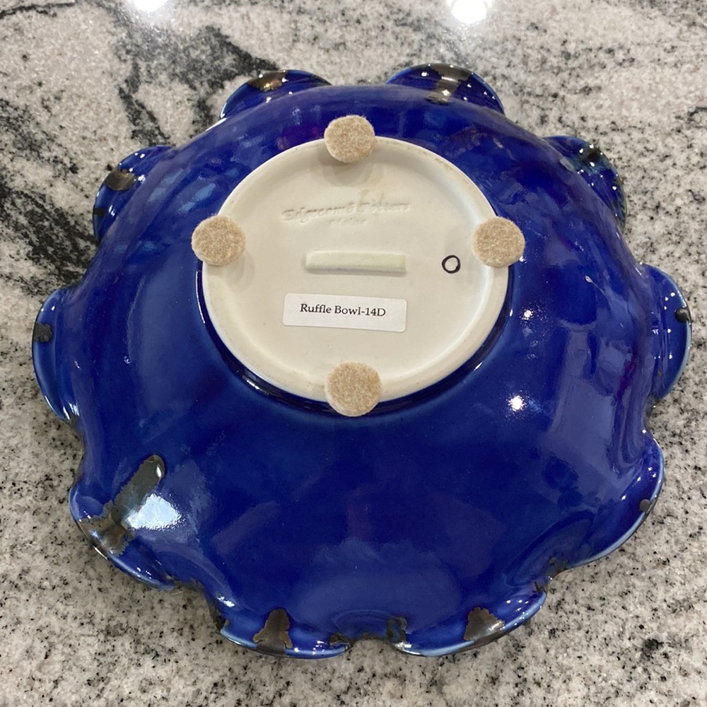 Edgecomb Potters Maine Handcrafted Cobalt Blue Decorative Bowl - Home Art! - Picture 3 of 5